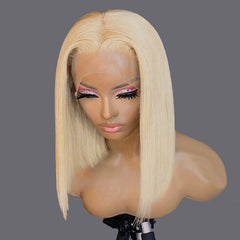 Blonde Bob Short Straight Human Hair Wig