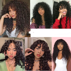 Curved Bangs Brazilian Hair Wavy