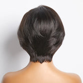 Human Hair Natural Black Straight Bob Side Part