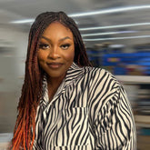 Black to Orange Ends Box Braids Wig