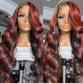 Burgundy Highlight Human Hair Wig