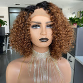 Ombre Curly Human Hair Wig