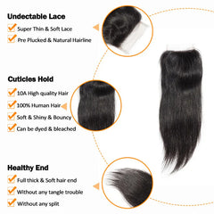 Straight Free Parted Lace Closure