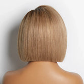 Ash Blonde Ombre Blunt Cut Bob Glueless Wig