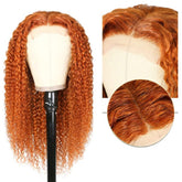 Orange Curly Human Hair Wig