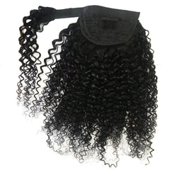 Human Hair Kinky Curly Velcro Ponytail