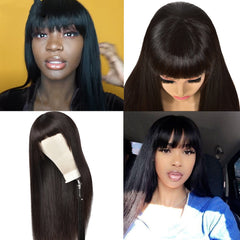 Straight Human Hair with Bangs