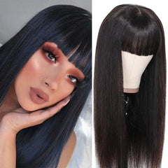 Straight Human Hair with Bangs