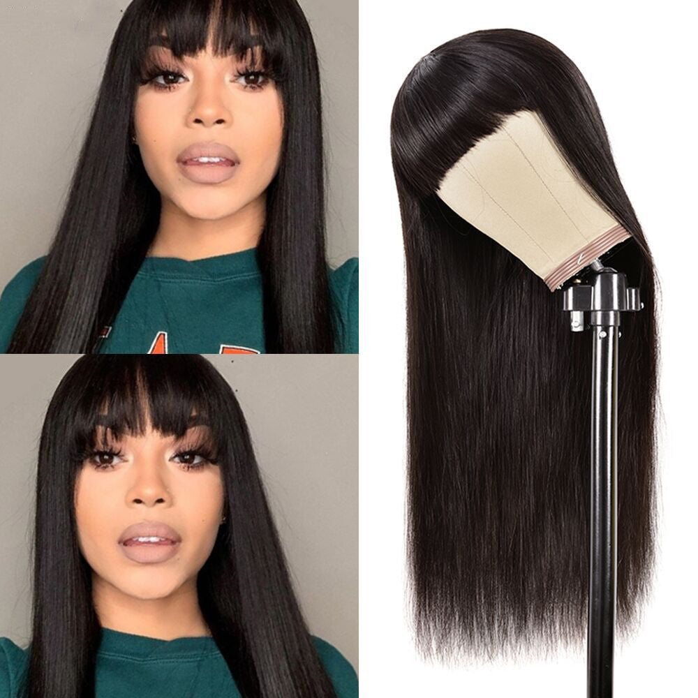 Straight Human Hair with Bangs
