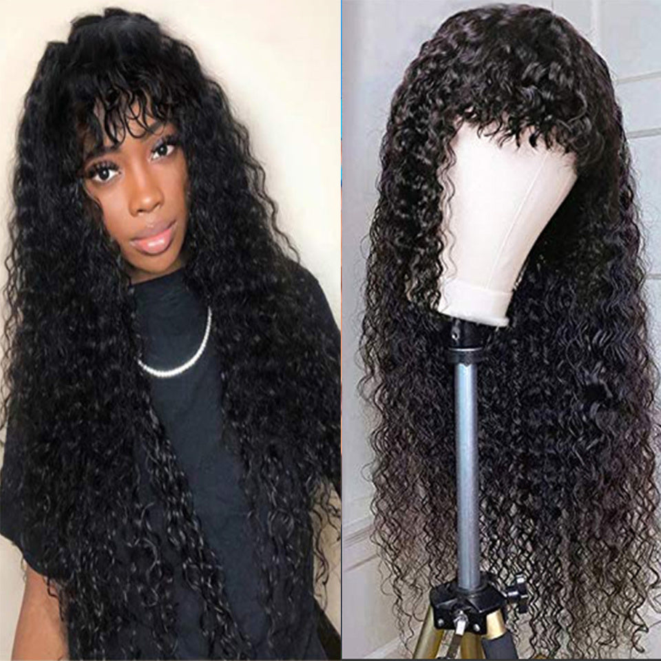 Curved Bangs Brazilian Hair Wavy