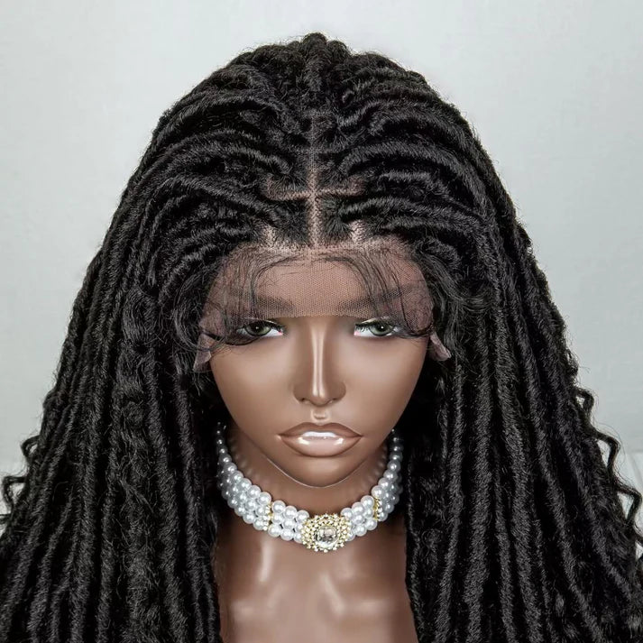 Faux Goddess Locs Wig with Curls
