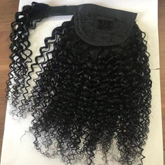 Human Hair Kinky Curly Velcro Ponytail