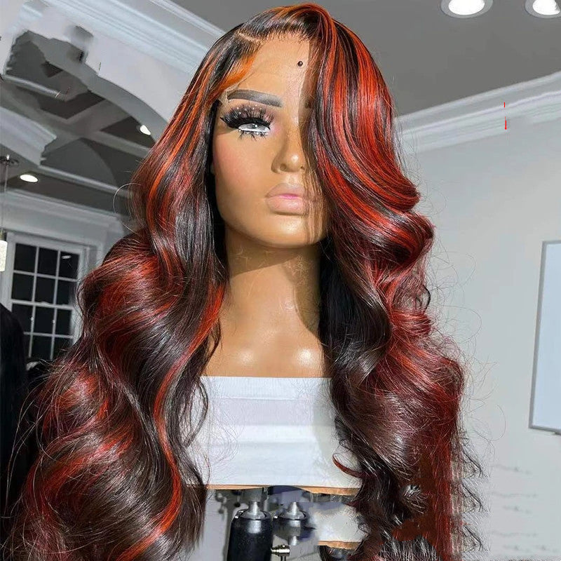 Burgundy Highlight Human Hair Wig