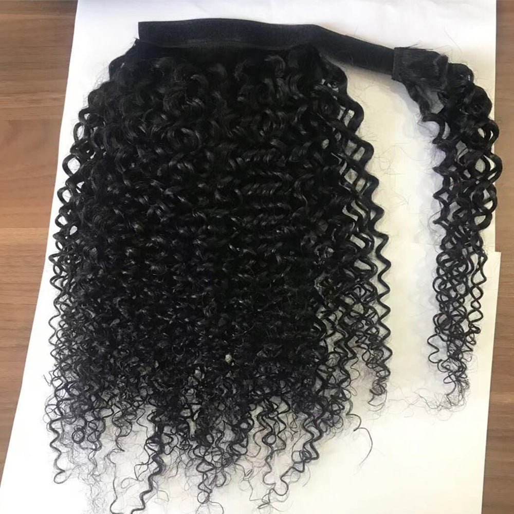 Human Hair Kinky Curly Velcro Ponytail