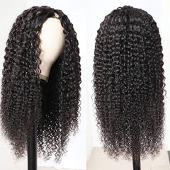 Human Hair Brazilian Curly U Part Wig