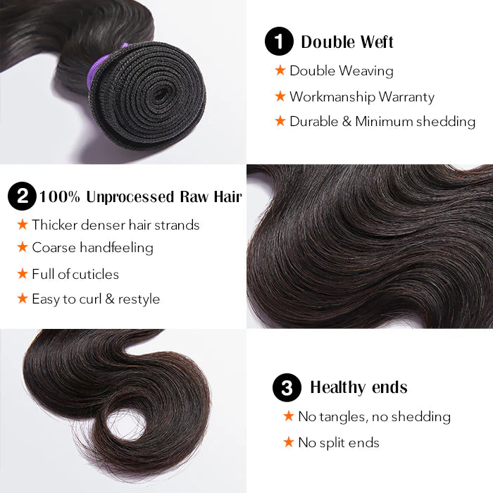 Premium Raw Indian Hair Body Wavy