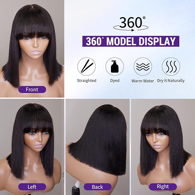Yaki Straight Bob With Bangs