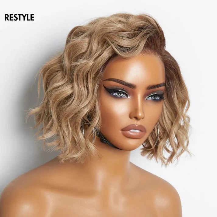 Ash Blonde Ombre Blunt Cut Bob Glueless Wig