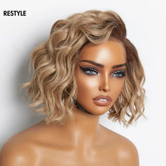 Ash Blonde Ombre Blunt Cut Bob Glueless Wig