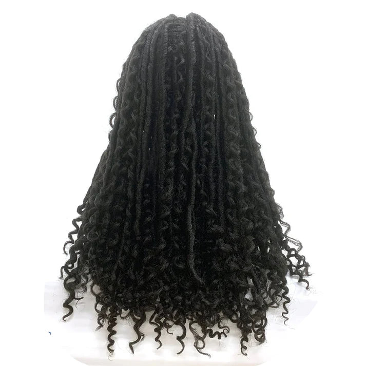 Faux Goddess Locs Wig with Curls