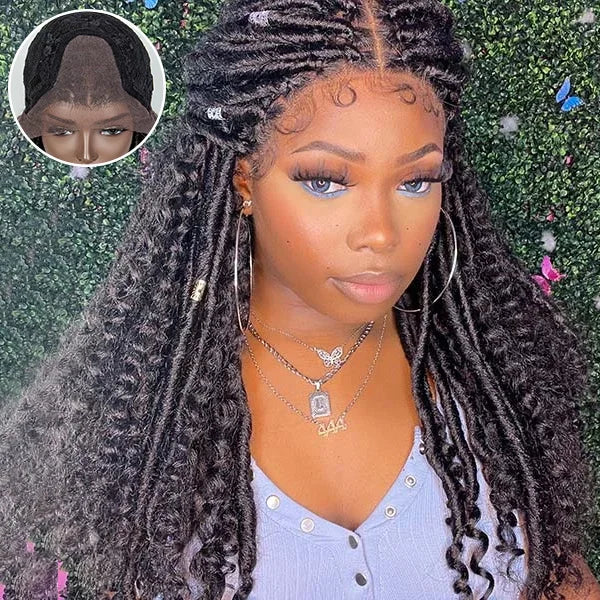 Faux Goddess Locs Wig with Curls