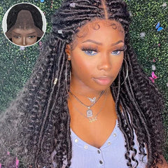 Faux Goddess Locs Wig with Curls