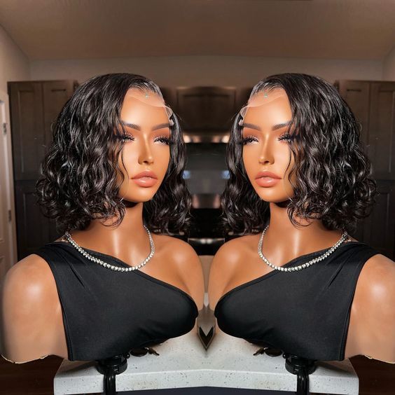 Frontal Human Hair Water Wave BOB Wig