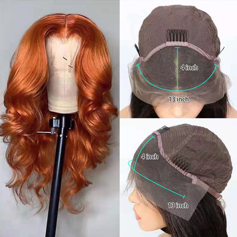 Human Hair Dark Orange Wig