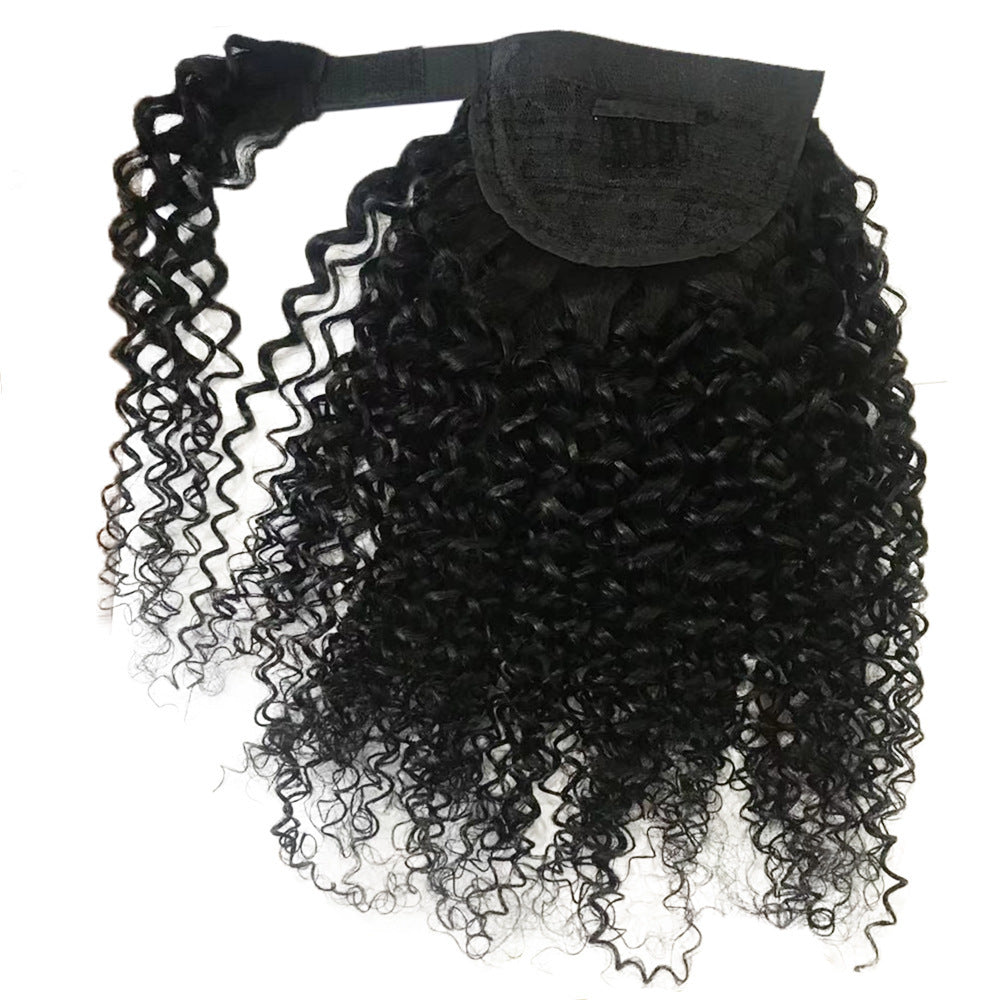 Human Hair Kinky Curly Velcro Ponytail