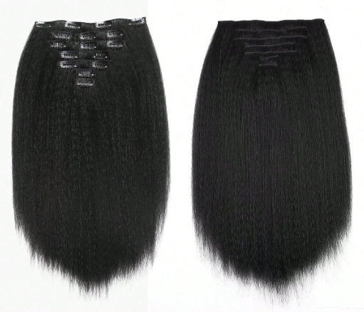 Afro-textured Kinky Straight Clip In Remy Hair Extensions